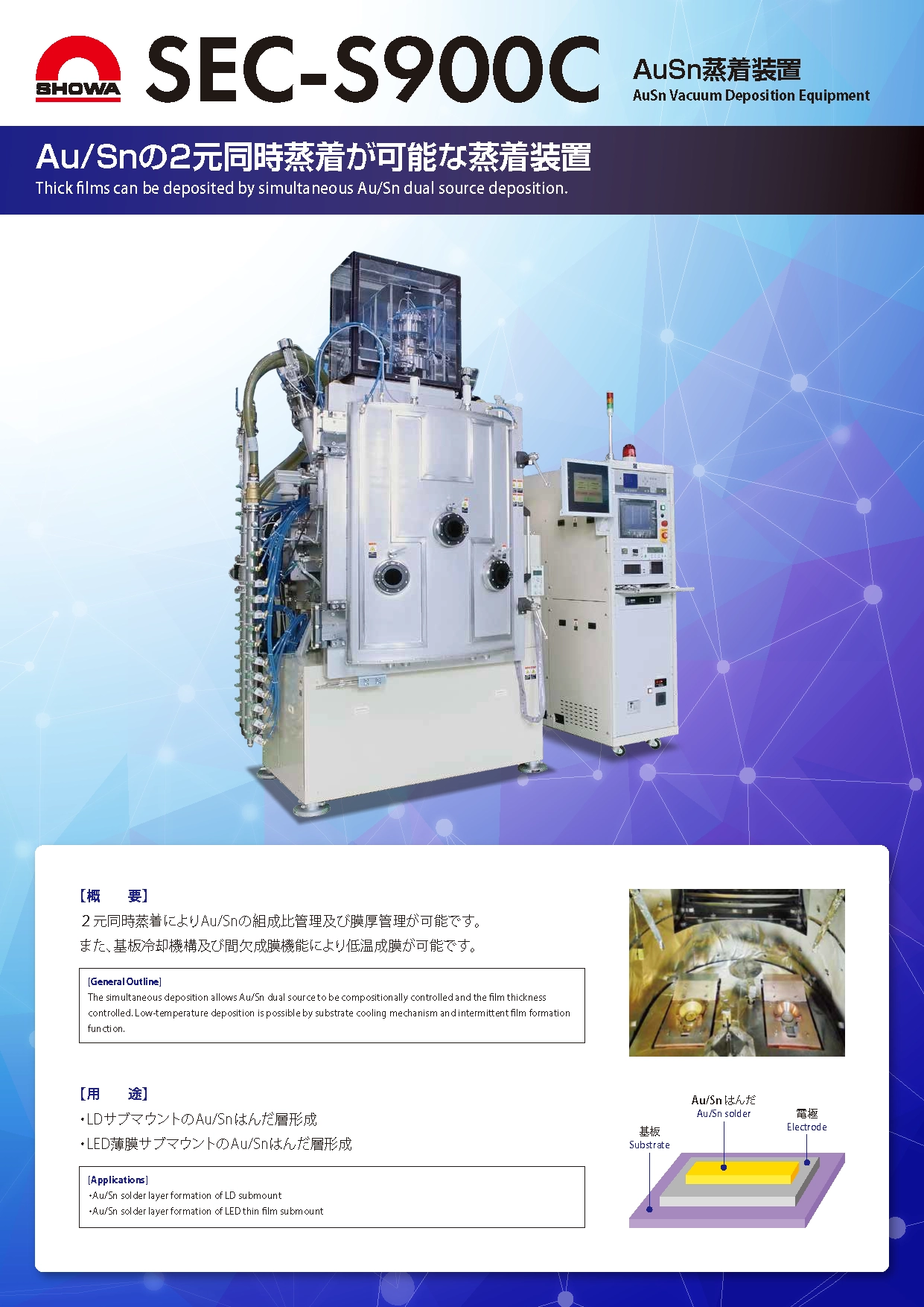 AuSn蒸着装置 SEC-S900C